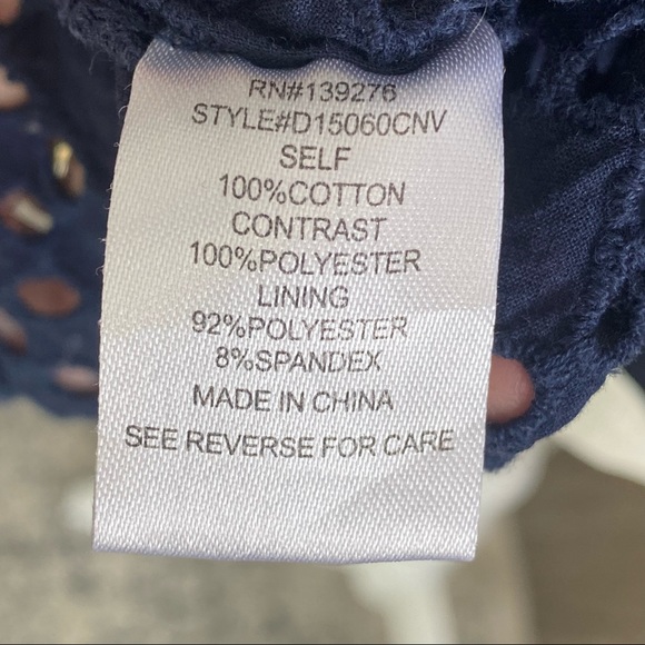 Daniel Rainn Navy Layered Eyelet Tank Top S - Picture 14 of 14